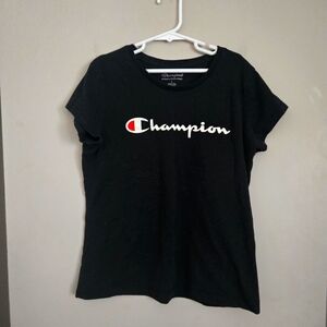 Champion Girls Black T-Shirt Kids Large